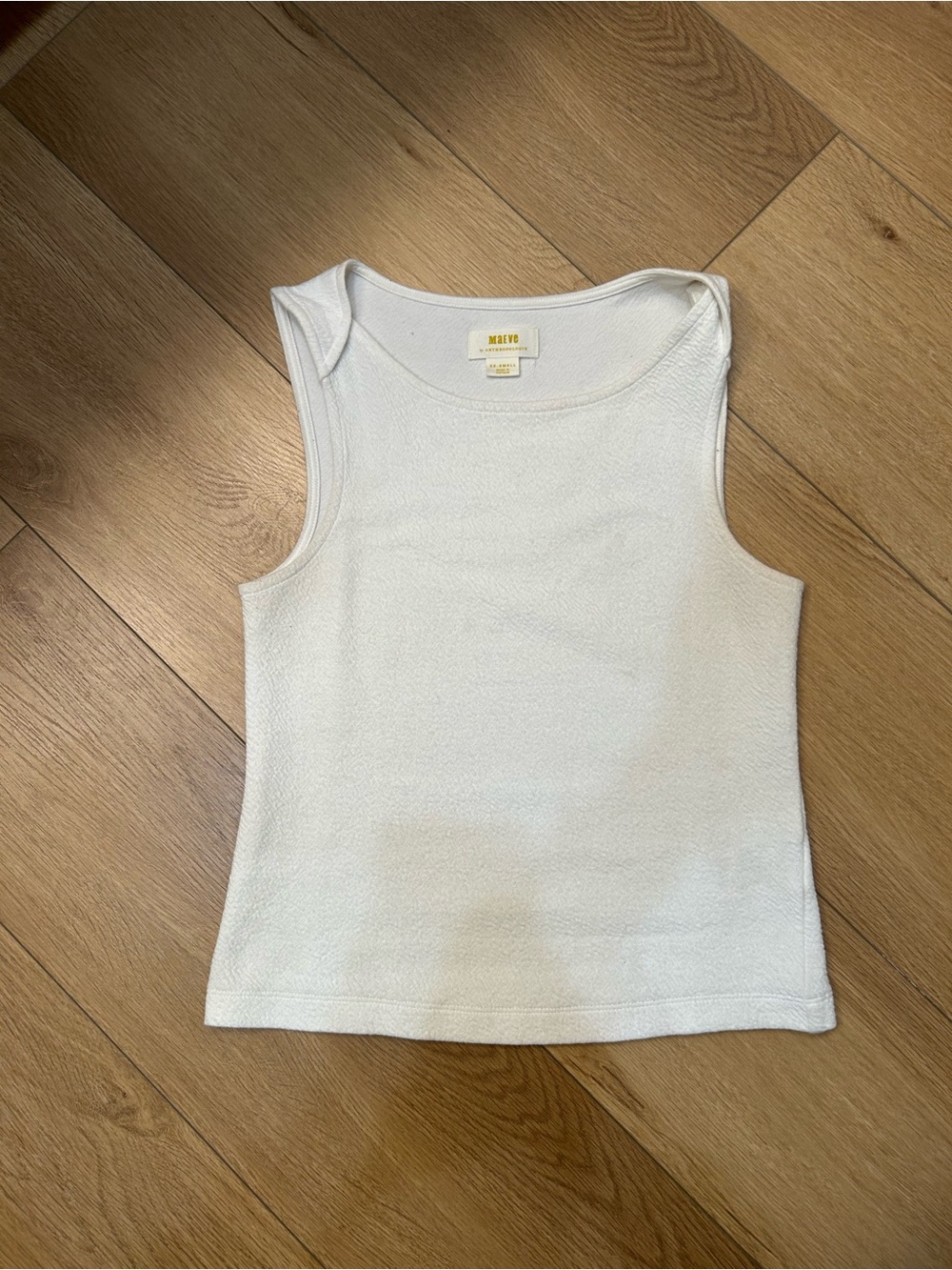 Sleeveless White Textured Tank Top - Maeve Anthropologie